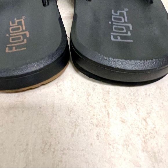 Flojos Men's Memory Foam Flip Flop Sandals BLACK/BROWN size 9M leather. - Picture 6 of 9